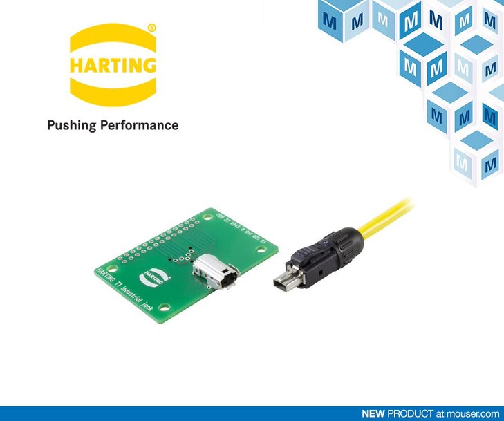 Les produits T1 Industrial Single Pair Ethernet de HARTING sont maintenant chez Mouser